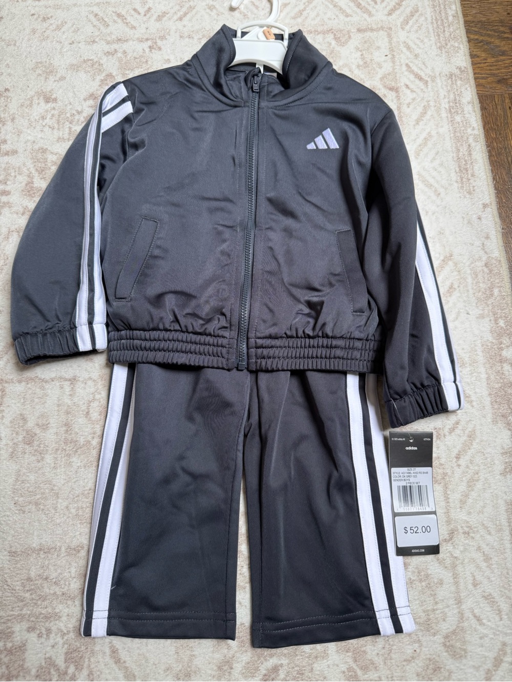 adidas Kids Black and White Sweatpants & Jacket Set